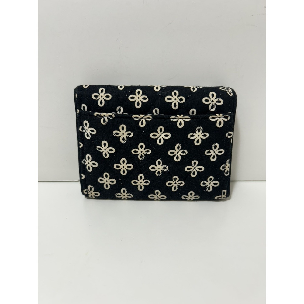 Vera Bradley MINI CONCERTO Petite Trifold Wallet Black White Folding Quilted - Picture 2 of 3